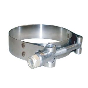 Image 1: Trident Marine 316 Stainless Steel T-Bolt Clamp 3/4" Band - Range 8.25" to 8.69"