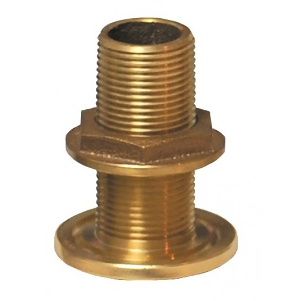 Image 1: GROCO 2-1/2" Bronze Thru-Hull Fitting w/Nut