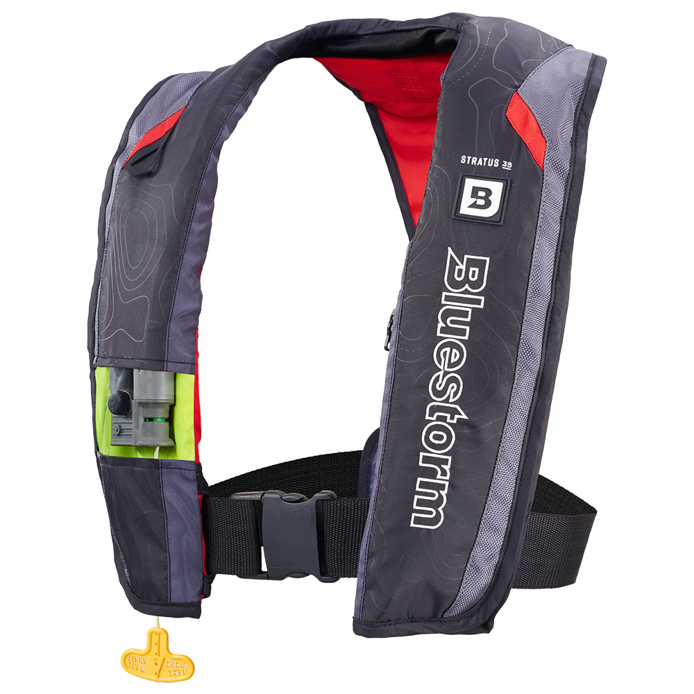 Image 1: Bluestorm Stratus 35 Auto Type II Inflatable PFD - Red