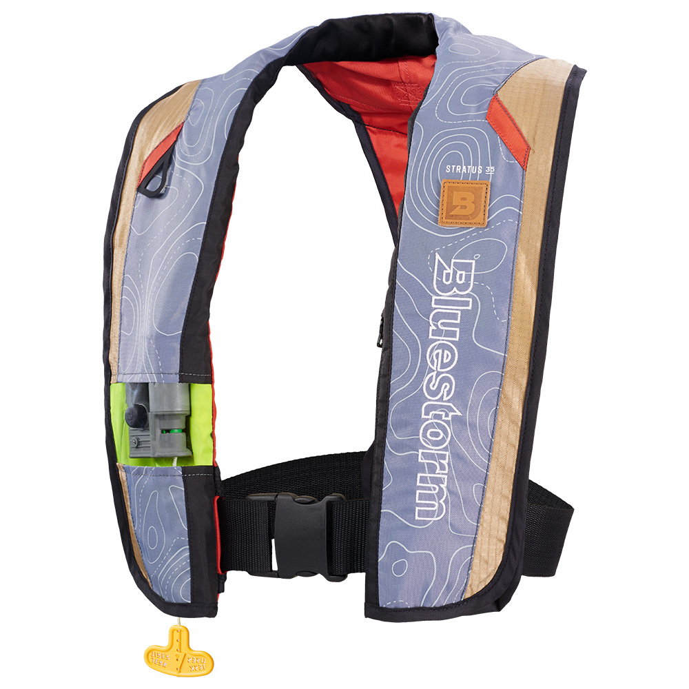 Image 1: Bluestorm Stratus 35 Auto Type II Inflatable PFD - Tan