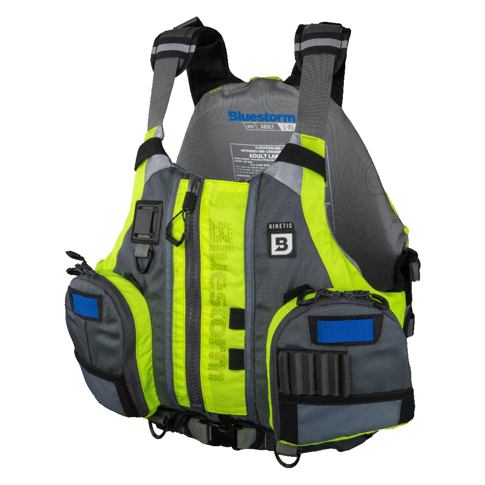 Image 1: Bluestorm Kinetic Kayak Fishing Vest - Hi-Vis - S/M