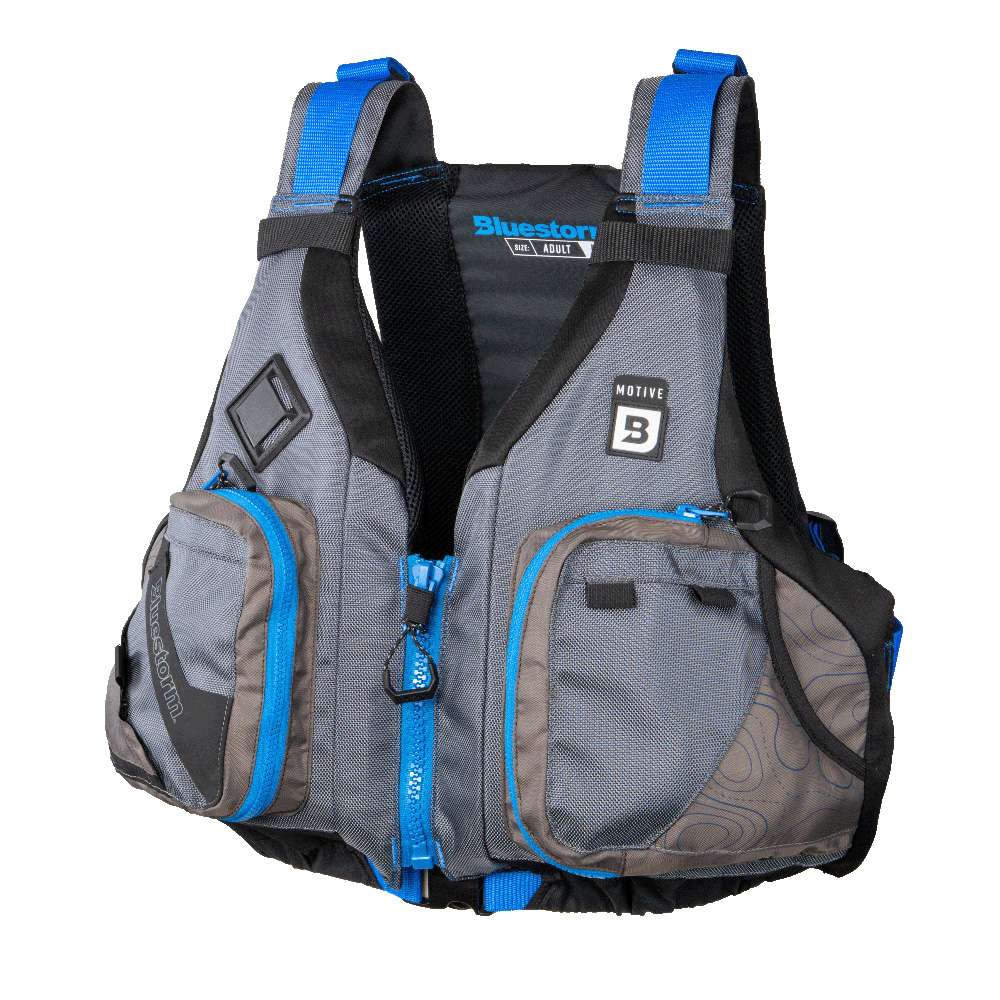 Image 1: Bluestorm Motive Kayak Fishing Vest - Deep Blue - S/M