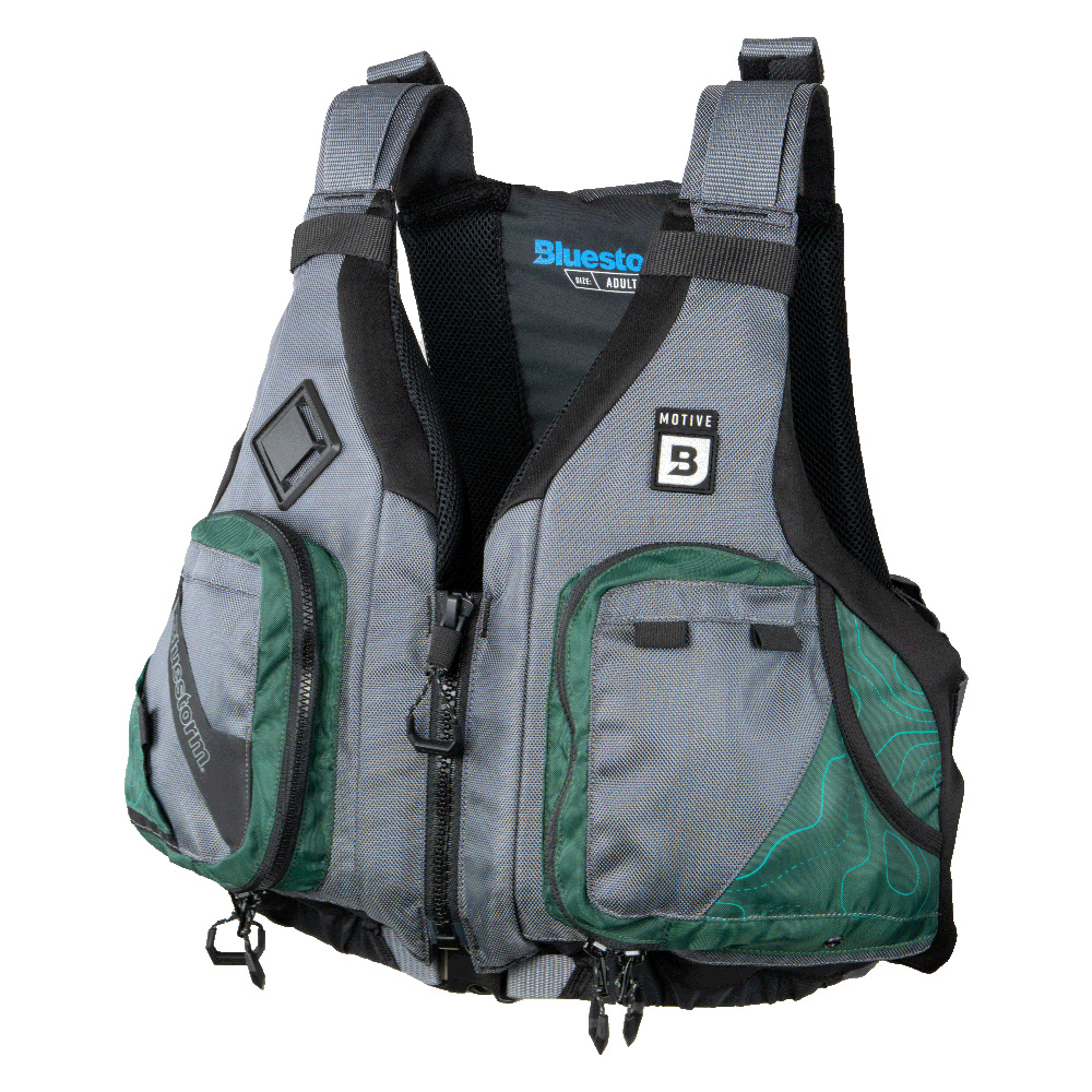 Image 1: Bluestorm Motive Kayak Fishing Vest - Hunter Green - L/XL