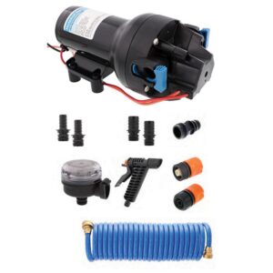 Image 1: Jabsco HotShot HD5 Heavy Duty Washdown Pump Kit w/25' HoseCoil - 12V - 5GPM - 70PSI