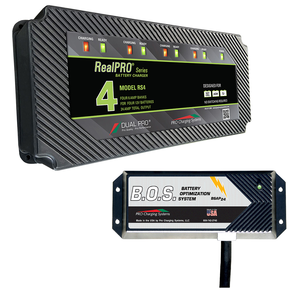 Image 1: Dual Pro RS4 4 Bank Battery Charger w/2 Bank B.O.S.