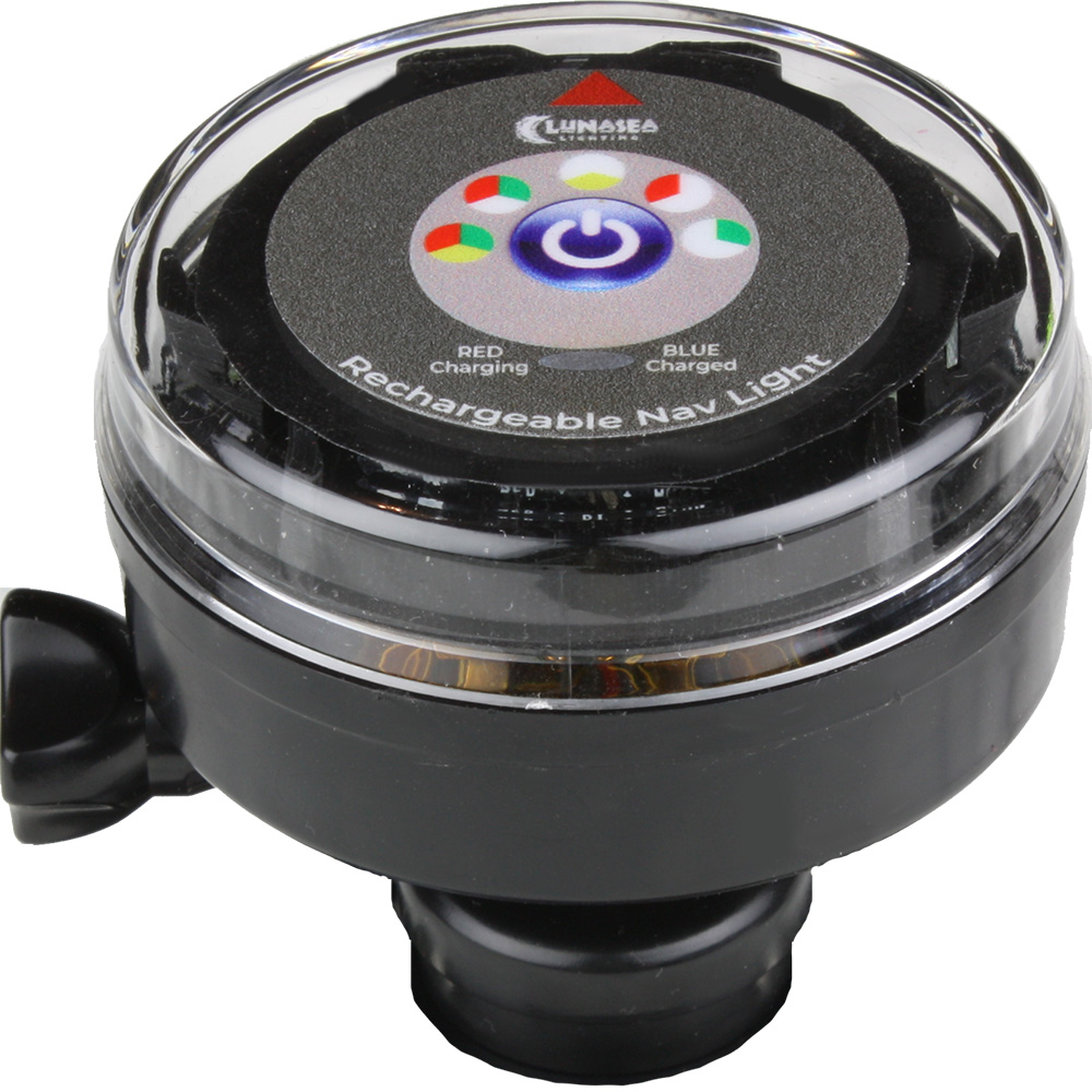 Image 1: Lunasea Rechargeable Tri-Color Portable Navigation Light (No Mount) - Black