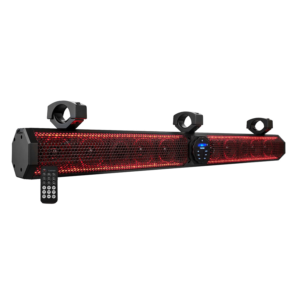 Image 1: DS18 37" Marine Amplified Sound Bar w/Bluetooth 1200W w/10 Speaker System & RGB LED