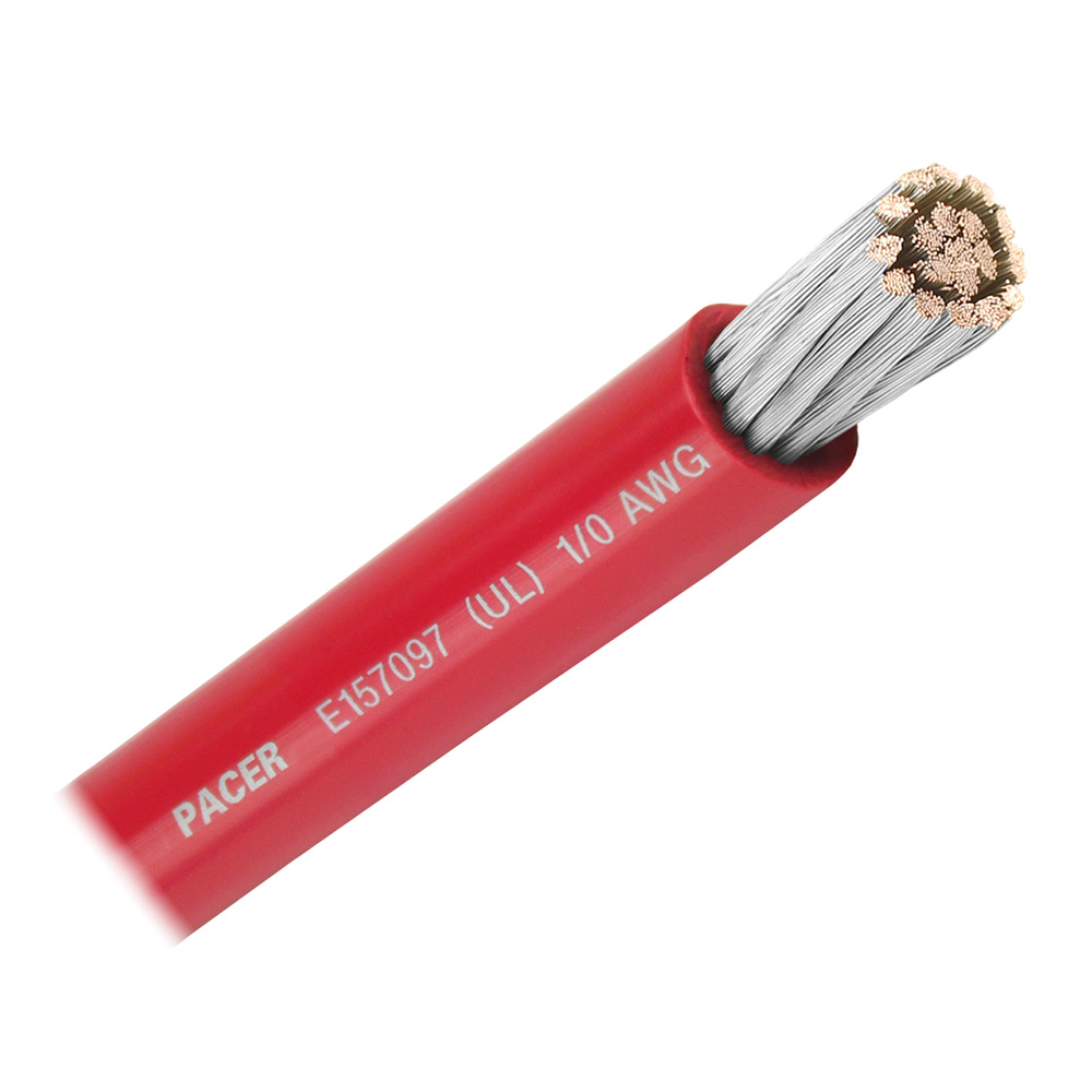 Image 1: Pacer Red 1/0 AWG Battery Cable - 50'