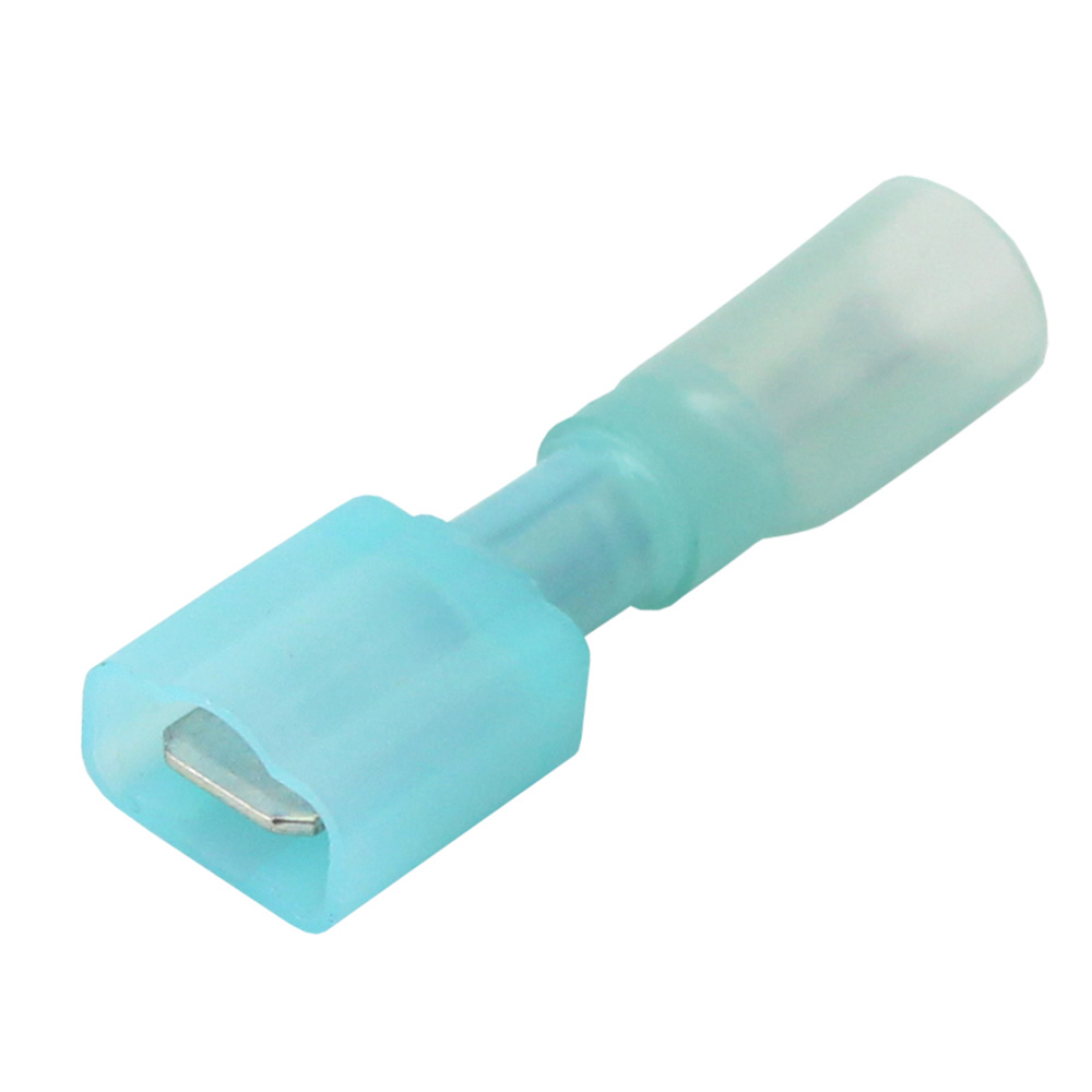 Image 1: Pacer 16-14 AWG Fully-Insulated Male Disconnect Terminal - Blue - 100 Pack