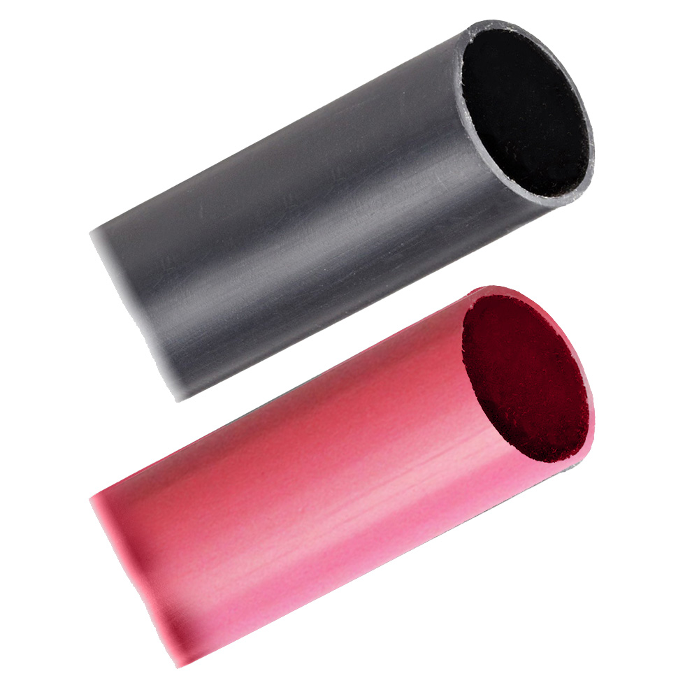 Image 1: Pacer Battery Cable Heavy Wall Heat Shrink Tubing - 1" x 3" - Black/Red (2-Pieces Combo Pack)