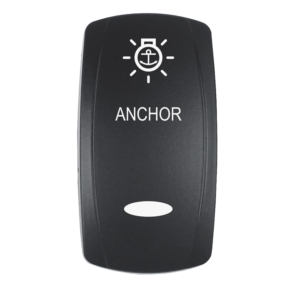 Image 1: Pacer Actuator - 'ANCHOR' f/V Series Contura Switches - Black - Laser Etched (Top/Bottom Light)