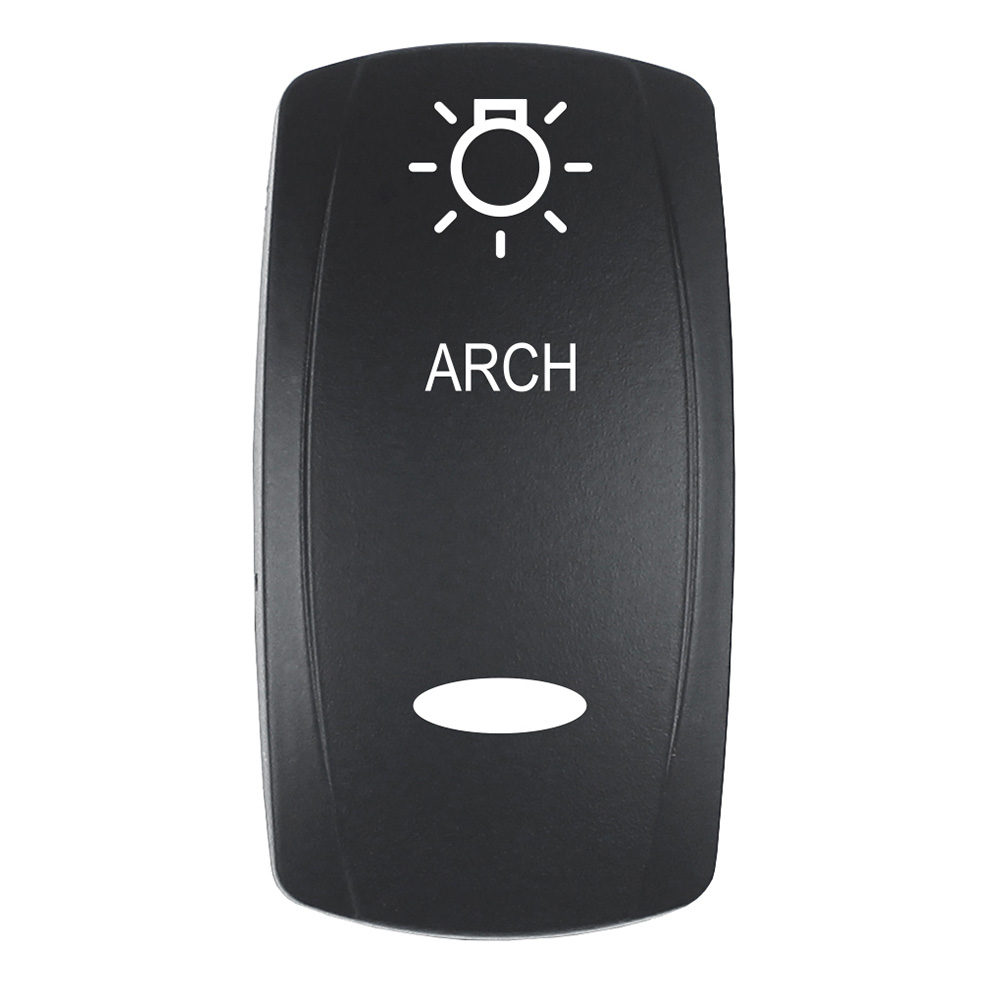 Image 1: Pacer Actuator - 'ARCH' f/V Series Contura Switches - Black - Laser Etched (Top/Bottom Light)