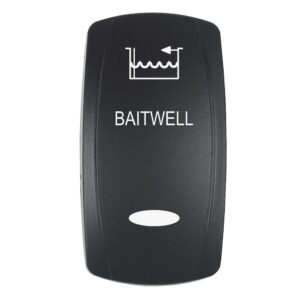 Image 1: Pacer Actuator - 'BAITWELL' f/V Series Contura Switches - Black - Laser Etched (Top/Bottom Light)