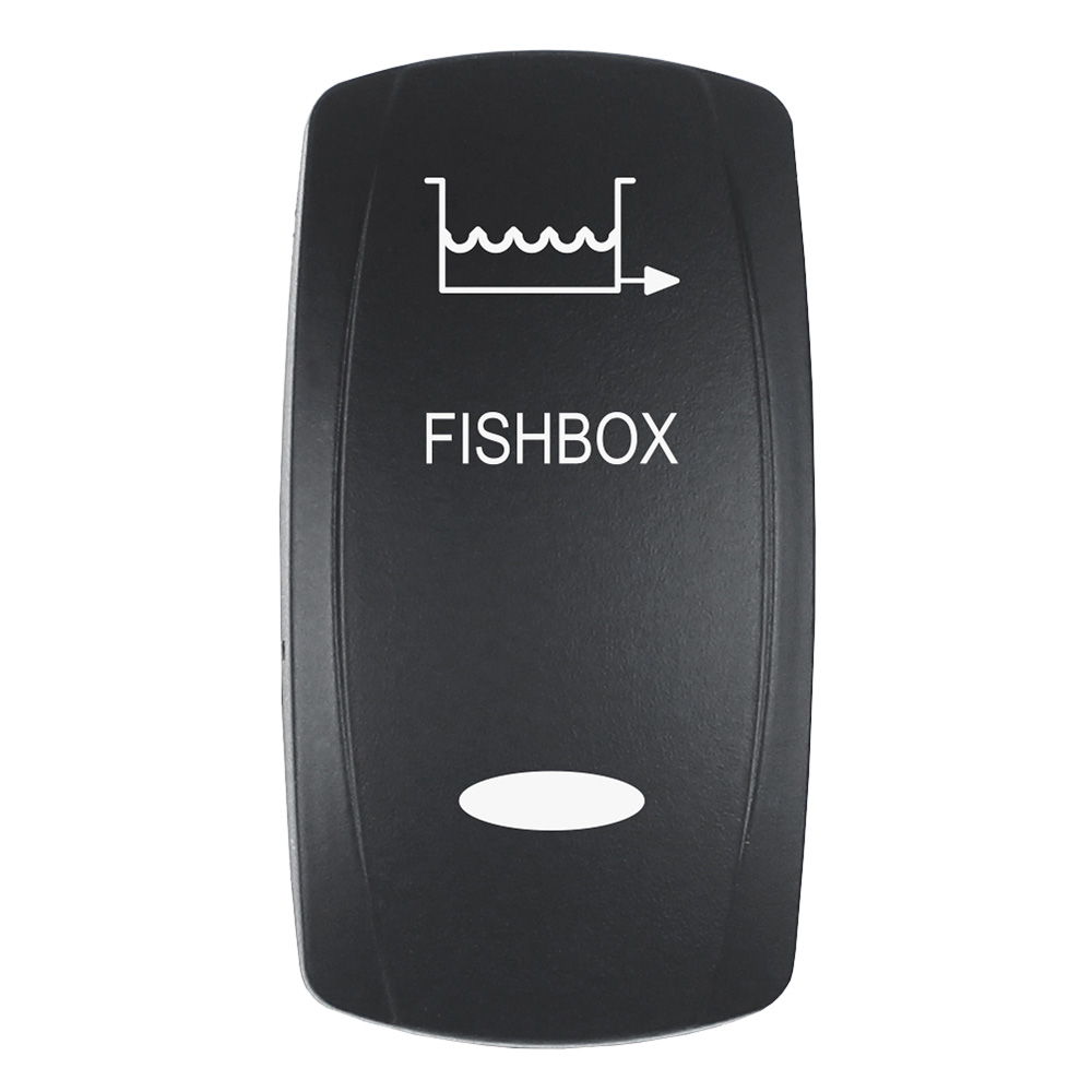 Image 1: Pacer Actuator - 'FISHBOX' f/V Series Contura Switches - Black - Laser Etched (Top/Bottom Light)