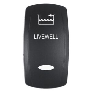 Image 1: Pacer Actuator - 'LIVEWELL' f/V Series Contura Switches - Black - Laser Etched (Top/Bottom Light)