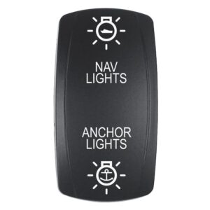 Image 1: Pacer Actuator - 'NAV/ANC' f/V Series Contura Switches - Black - Laser Etched (Top/Bottom Light)
