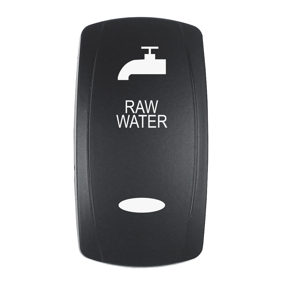 Image 1: Pacer Actuator - 'RAW WATER' f/V Series Contura Switches - Black - Laser Etched (Top/Bottom Light)