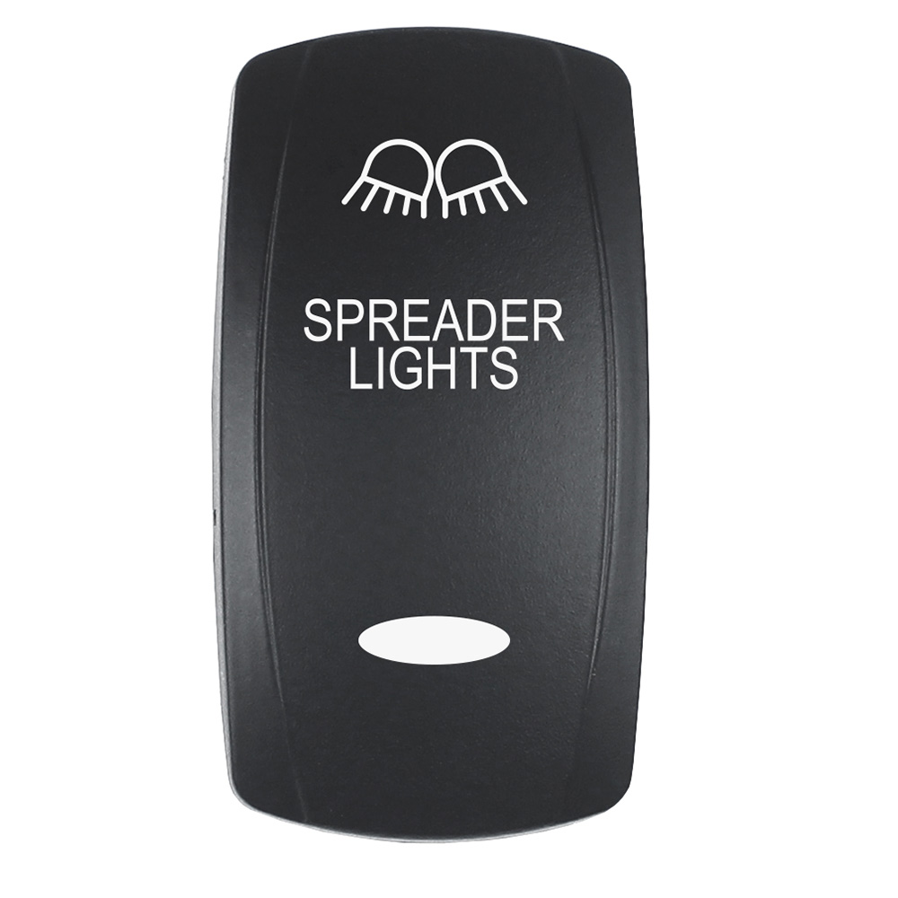 Image 1: Pacer Actuator - 'SPREADER LIGHTS' f/V Series Contura Switches - Black - Laser Etched (Top/Bottom Light)