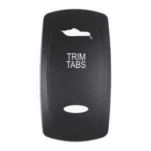 Image 1: Pacer Actuator - 'TRIM TABS' f/V Series Contura Switches - Black - Laser Etched (Top/Bottom Light)