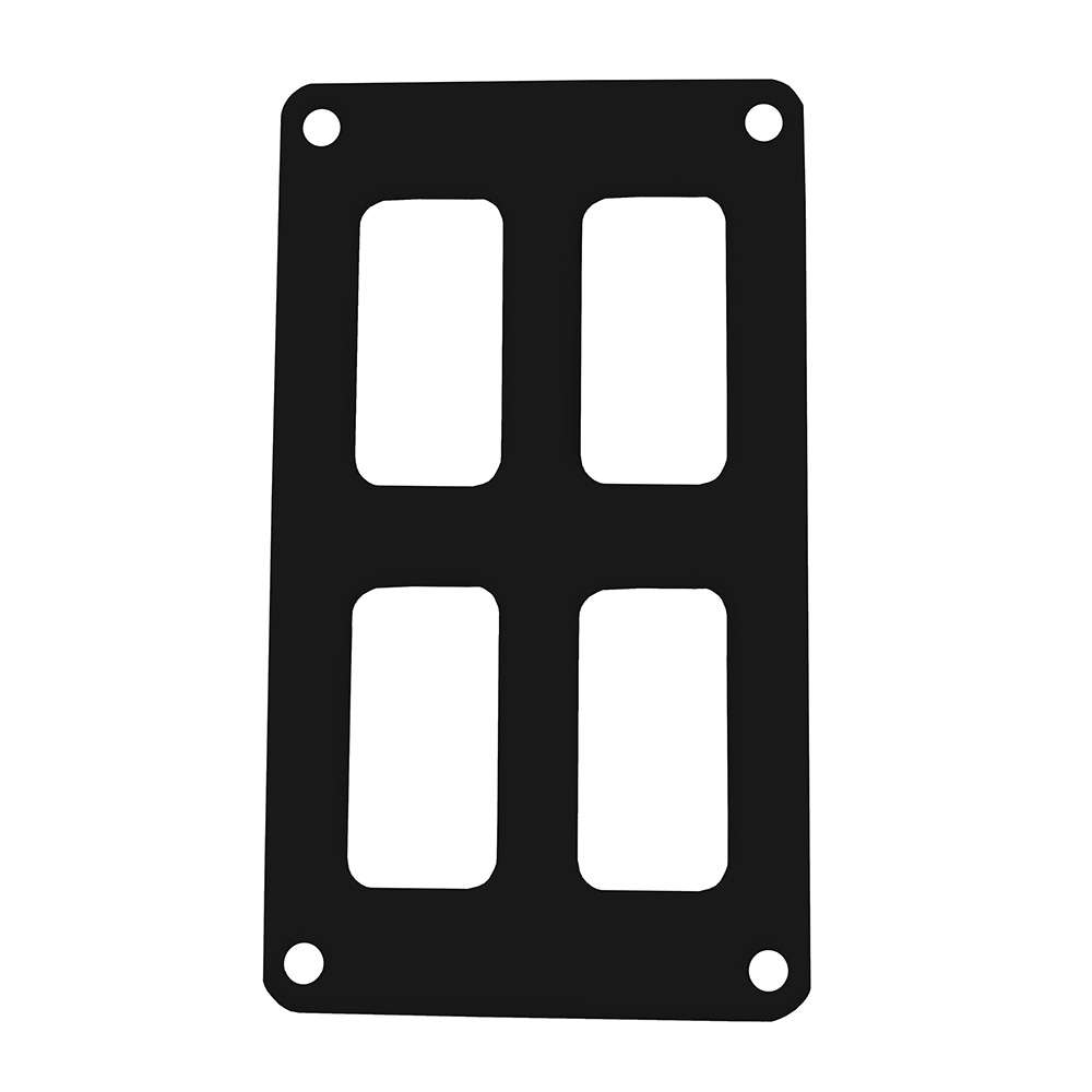 Image 1: Pacer Switch Panel - 2 Switch & 2 Row - 3" x 4.75" - Black Powder Coated Aluminum