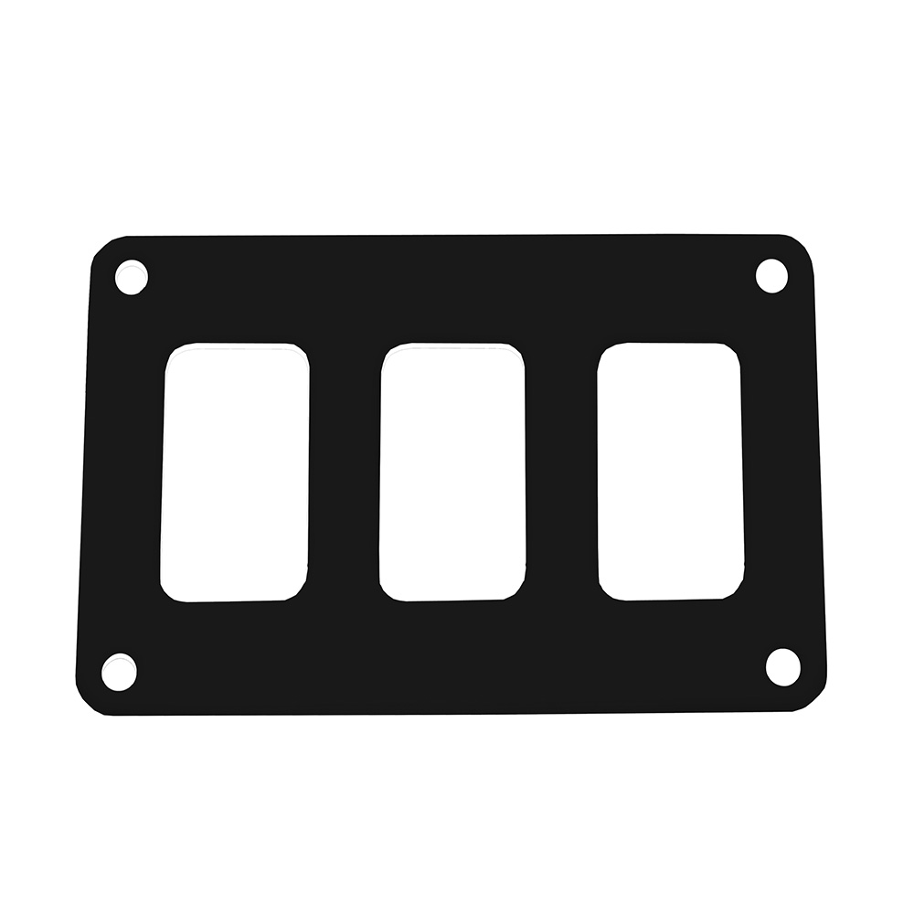 Image 1: Pacer Switch Panel - 3 Switch & 1 Row - 4.25" x 2.75" - Black Powder Coated Aluminum