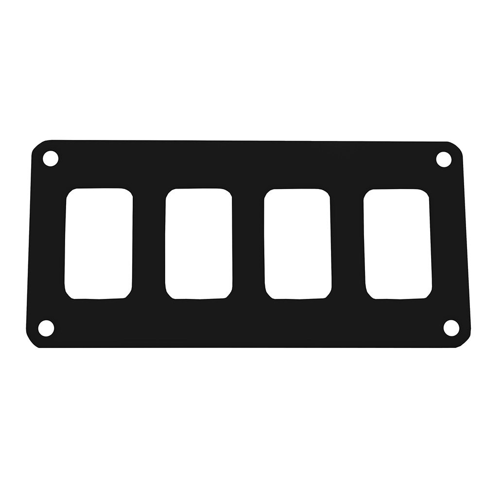 Image 1: Pacer Switch Panel - 4 Switch & 1 Row - 5.5" x 2.75" - Black Powder Coated Aluminum