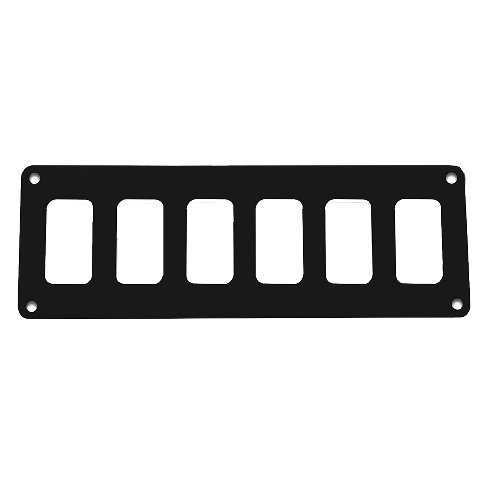 Image 1: Pacer Switch Panel - 6 Switch & 1 Row - 8" x 2.75" - Black Powder Coated Aluminum