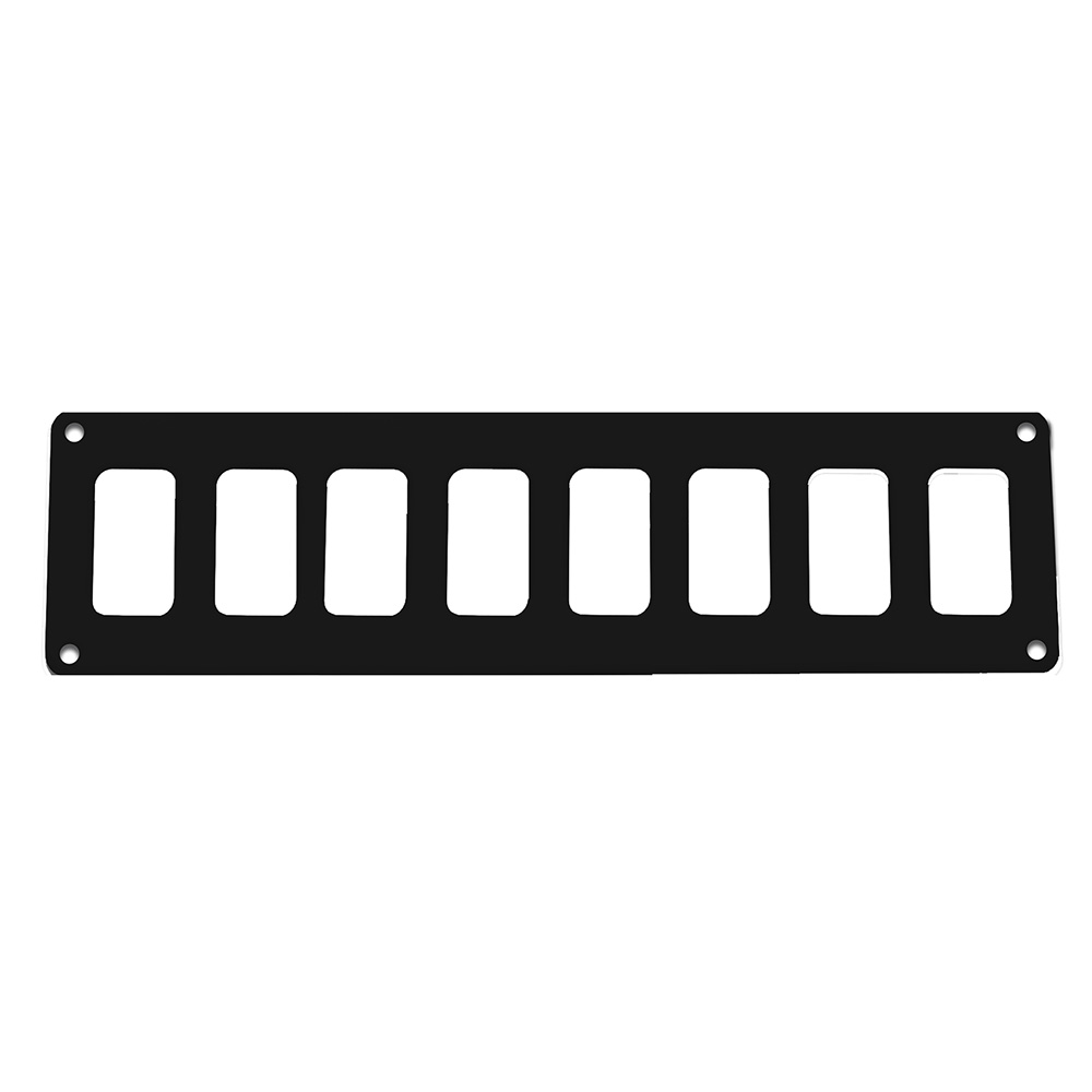 Image 1: Pacer Switch Panel - 8 Switch & 1 Row - 12.5" x 2.75" - Black Powder Coated Aluminum