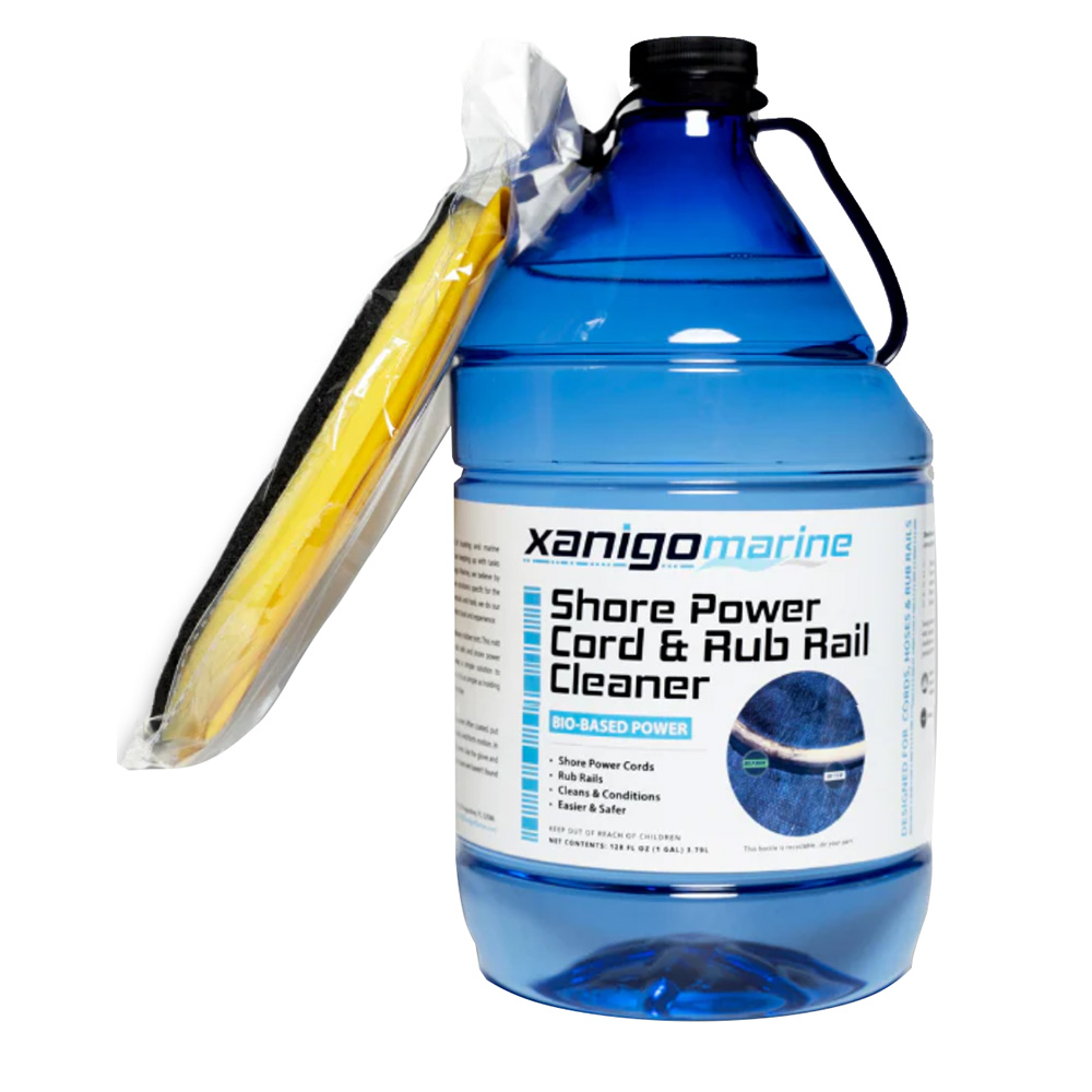 Image 1: Xanigo Marine Shore Power Cord & Rub Rail Cleaner w/Glove - 1 Gallon