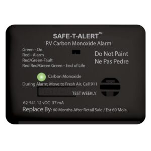 Image 1: Safe-T-Alert 62 Series Carbon Monoxide Alarm - 12V - RV Surface Mount - Black