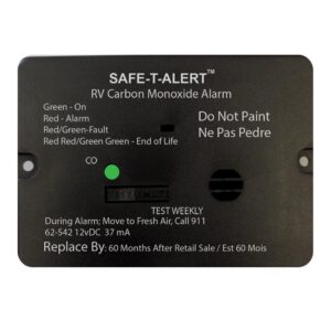 Image 1: Safe-T-Alert 62 Series Carbon Monoxide Alarm - 12V - RV Flush Mount - Black