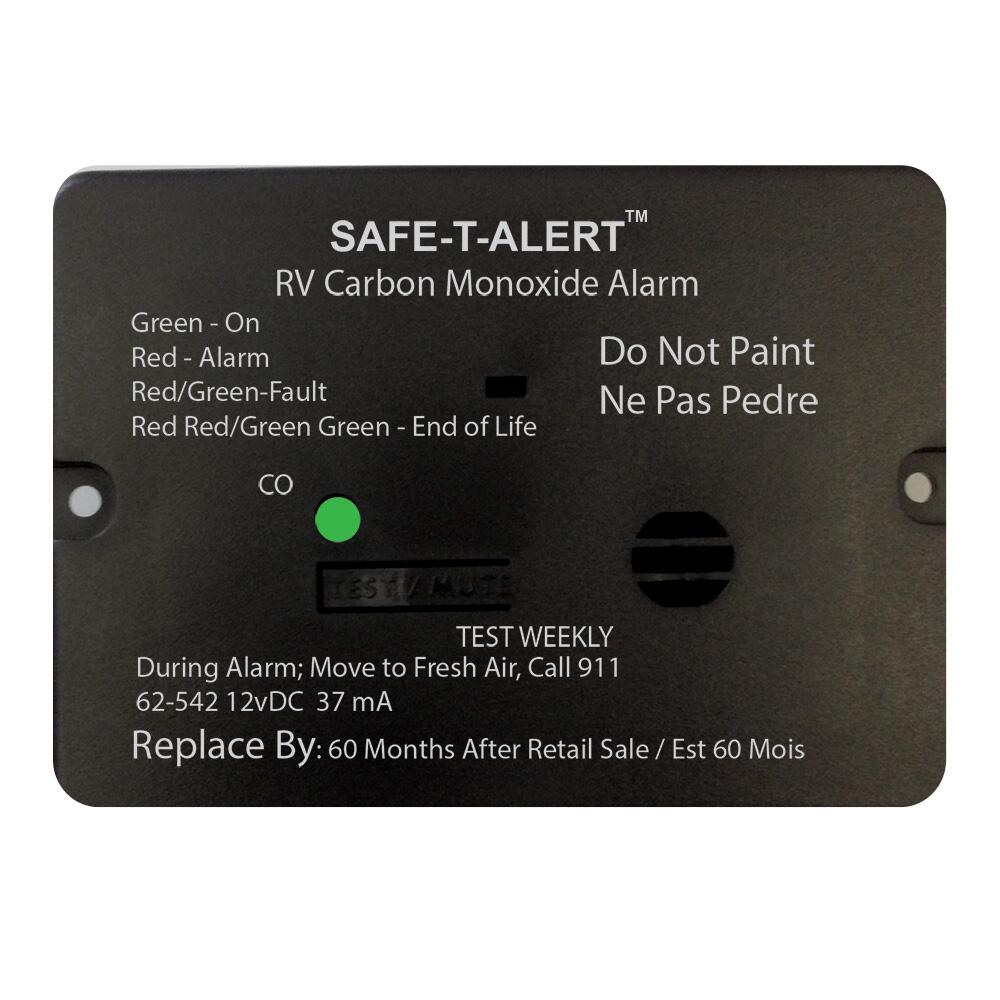 Image 1: Safe-T-Alert 62 Series Carbon Monoxide Alarm - 12V - RV Flush Mount - Black