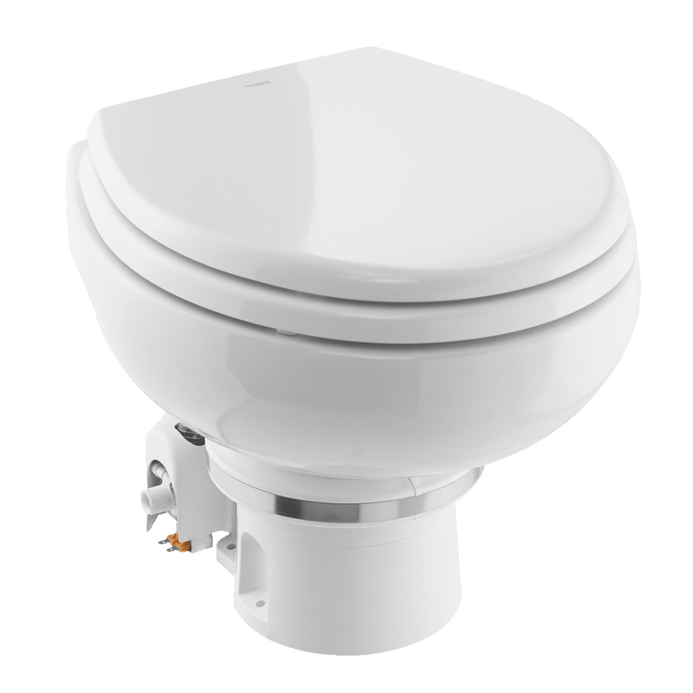 Image 1: Dometic MasterFlush MF 7120 - White - Electric Macerating Toilet w/Orbit Base & Slow Close Seat - Freshwater - 12V