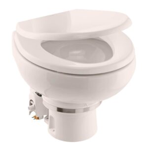 Image 1: Dometic™ MasterFlush MF 7120 - Bone - Electric Macerating Toilet w/Orbit Base & Slow Close Seat - Freshwater - 12V