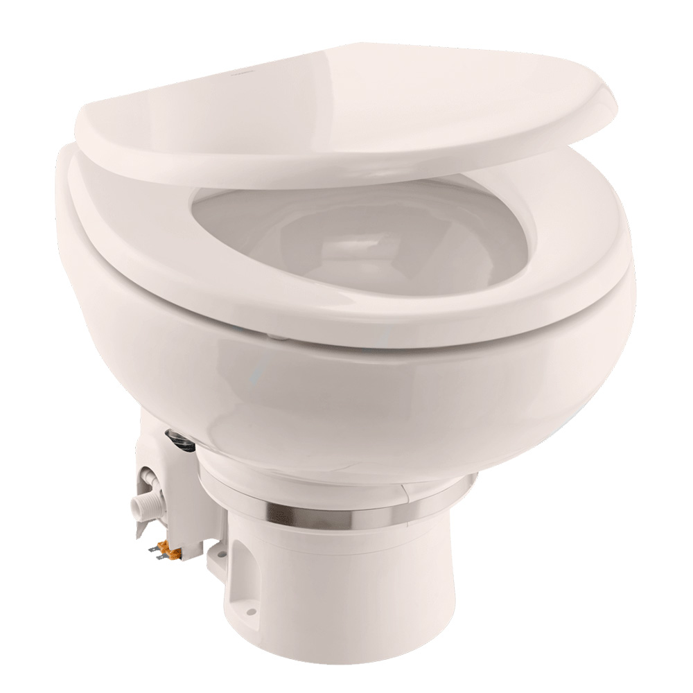 Image 1: Dometic MasterFlush MF 7120 - Bone - Electric Macerating Toilet w/Orbit Base & Slow Close Seat - Freshwater - 12V