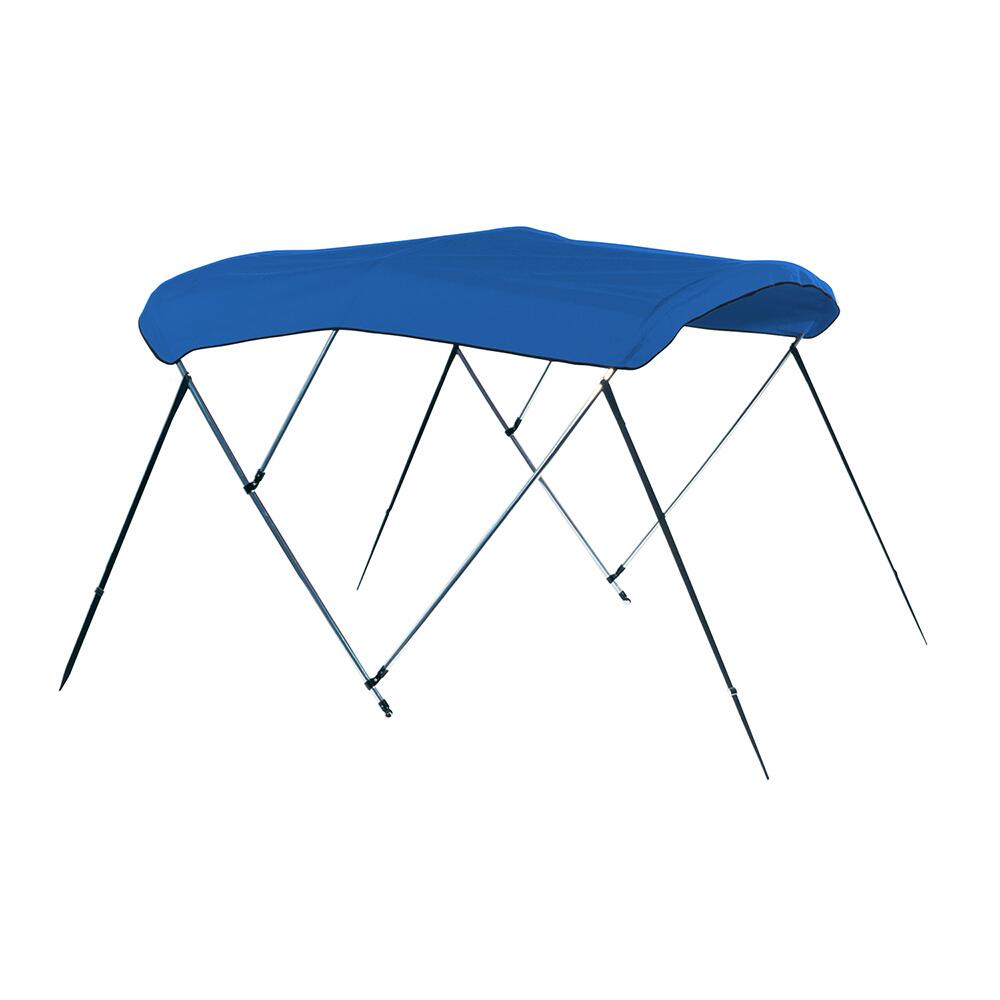 Image 1: Carver 3 Bow 4675U Bimini Top with Boot - Pacific Blue Acrylic