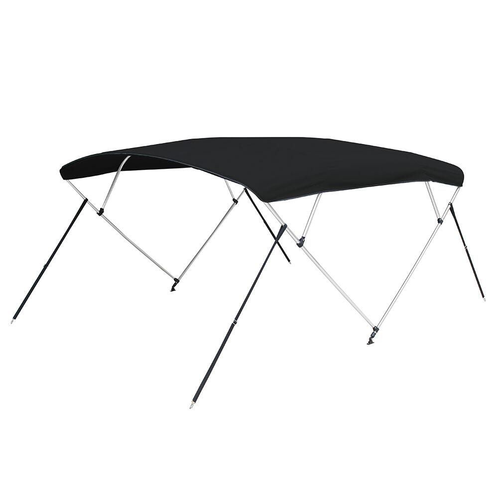 Image 1: Carver 3 Bow 5481U Bimini Top with Boot - Black Acrylic