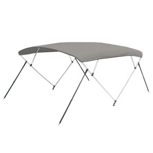 Image 1: Carver 3 Bow 5481U Bimini Top with Boot - Cadet Grey Acrylic