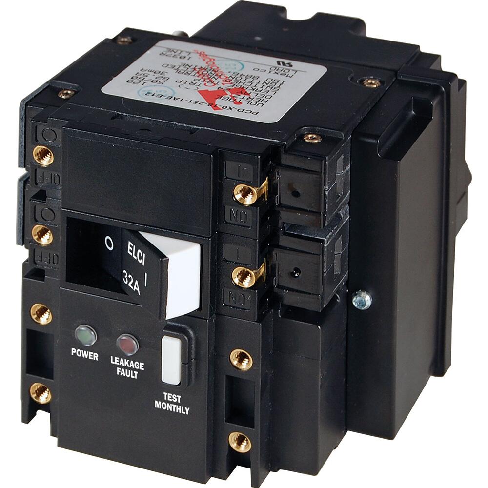 Image 1: Blue Sea C-Series ELCI Main Circuit Breaker - Double Pole 230V AC 32A