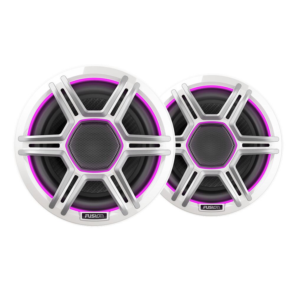 Image 1: Fusion Apollo™ 6.5" LED Marine Speakers w/Sports White Grille
