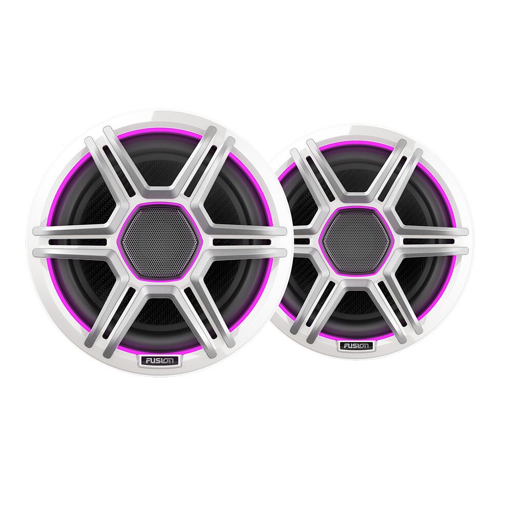Image 1: Fusion Apollo™ 7.7" LED Marine Speakers w/Sports White Grille