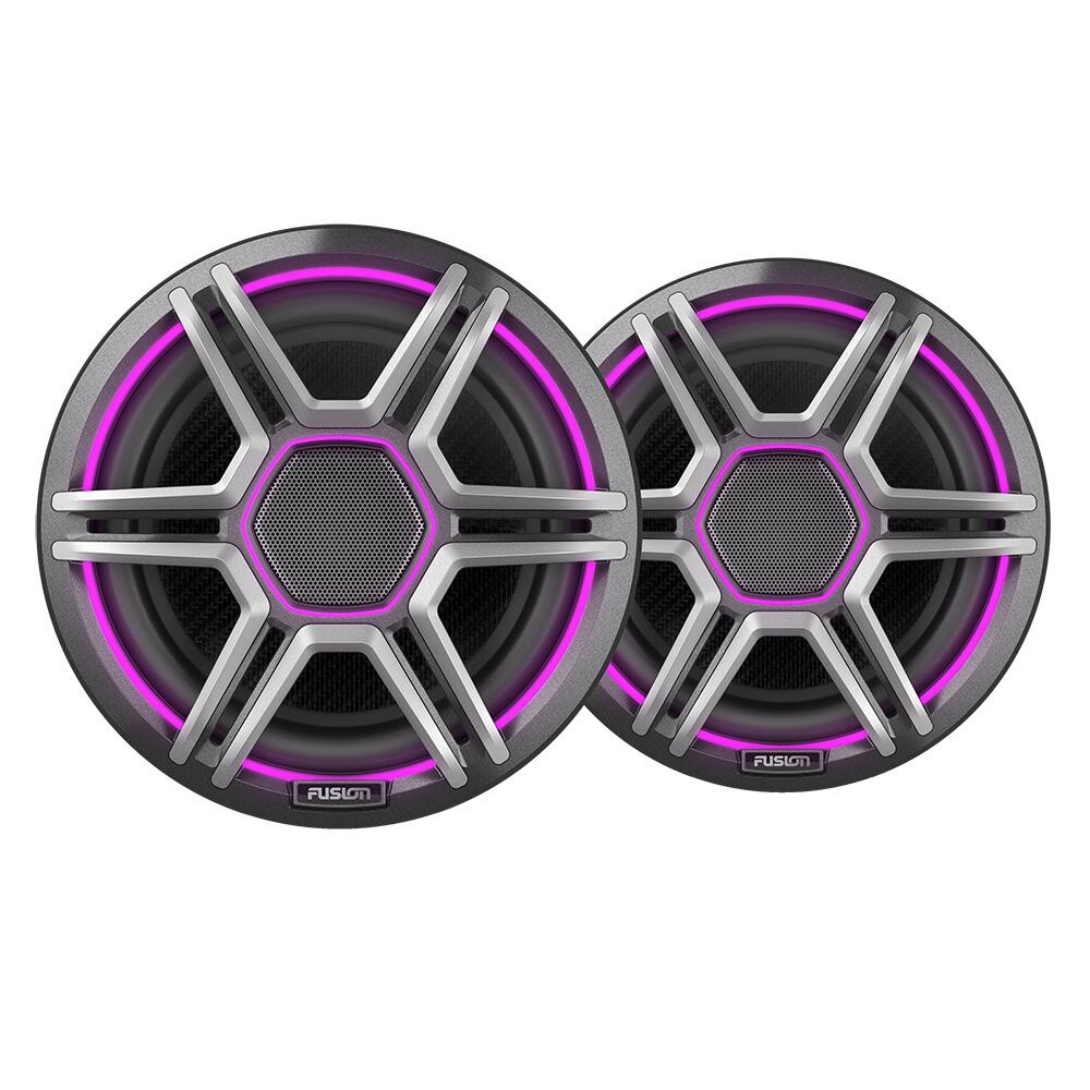 Image 1: Fusion Apollo™ 7.7" LED Marine Speakers w/Sports Grey Grille