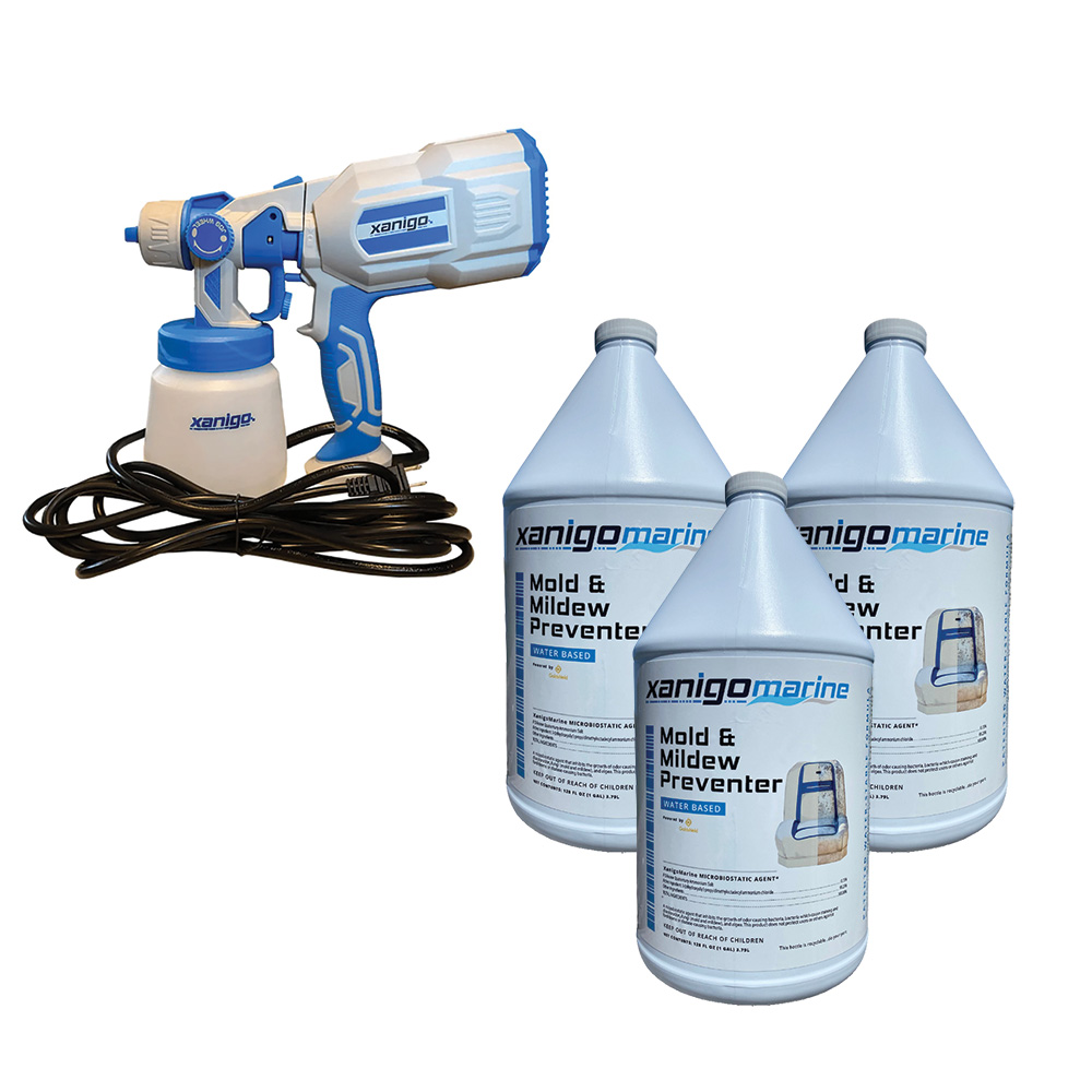 Image 1: Xanigo Marine Mold & Mildew Preventer - (3) 1-Gallon w/FREE Defender Atomizer - Corded