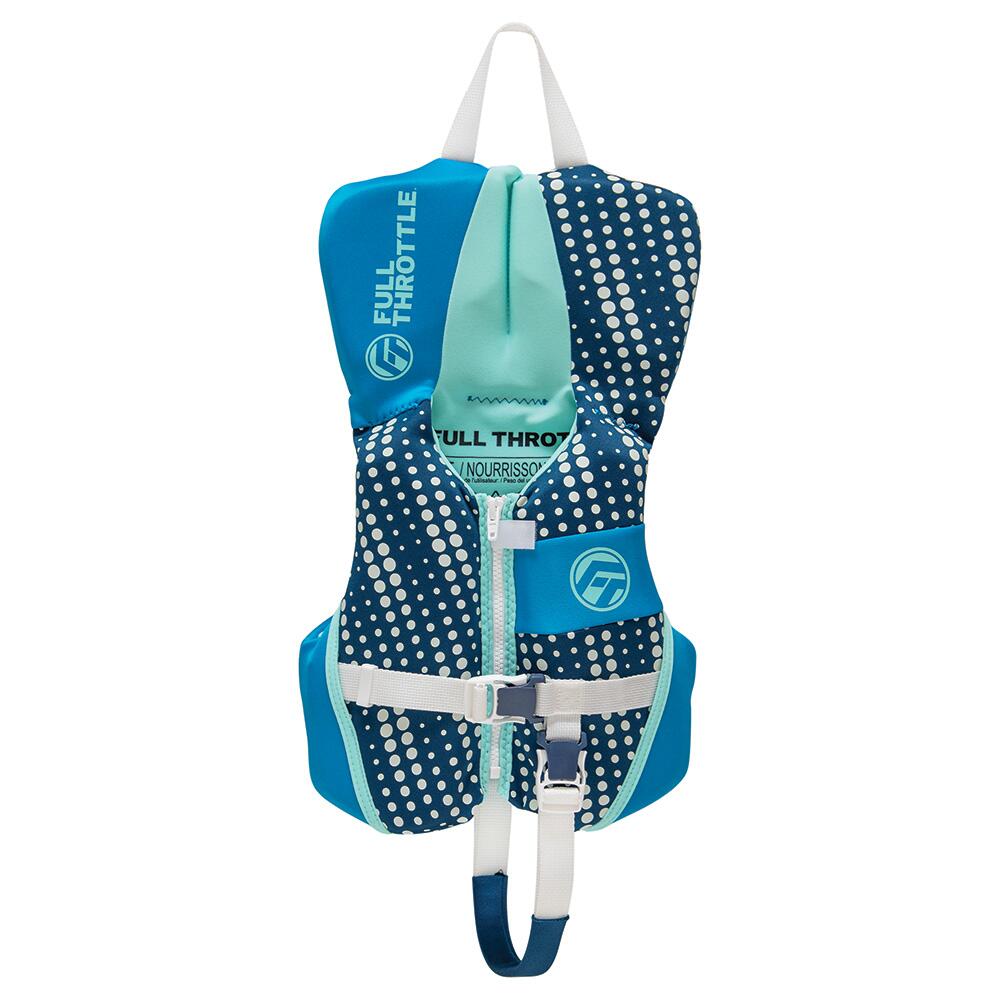 Image 1: Full Throttle Infant Rapid-Dry Flex-Back Life Jacket - Aqua