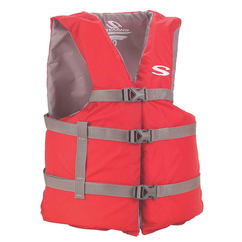 Image 1: Stearns PFD 2001 Adult Boat Universal Red Display f/Adults Over 90lbs - Chest Size Of 50"