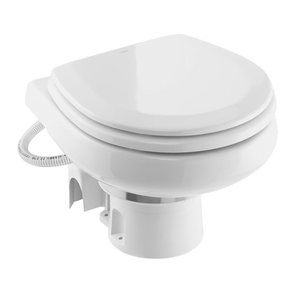 Image 1: Dometic&trade; MasterFlush 7260 White Electric Macerating Toilet w/Orbit Base - Raw Water - 12V