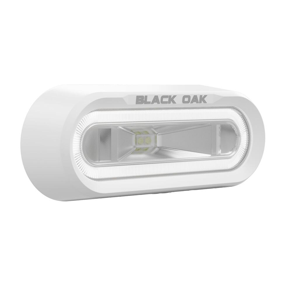 Image 1: Black Oak Low Pro™ Off Road Spreader Light - Bracket Mount - White Housing - White LED
