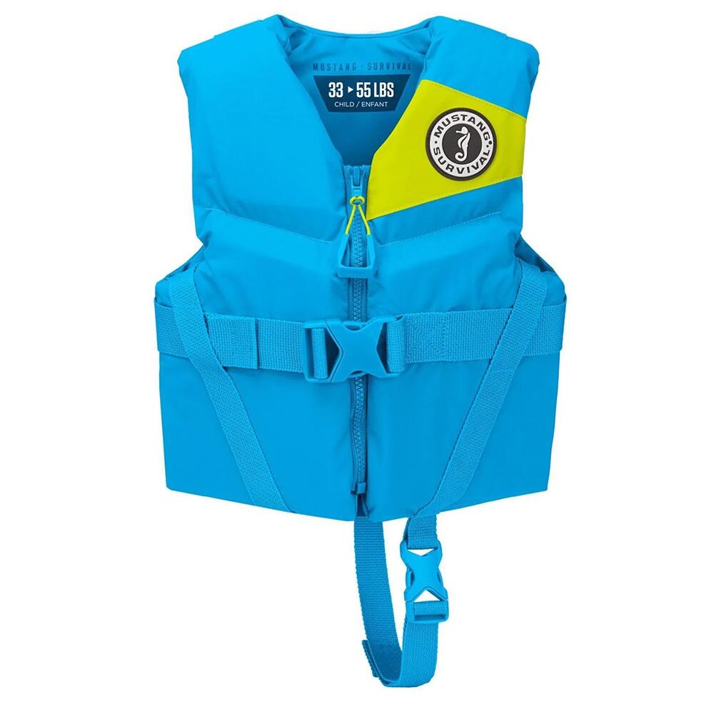 Image 1: Mustang Child Rev Foam Life Vest - Azure Blue