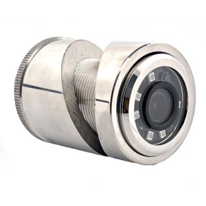 Image 1: Iris 3MP Compact 316L Stainless Steel Thru-Hull/Panel IP Camera - 2.8mm Lens