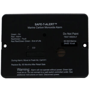 Image 1: Safe-T-Alert 62 Series Marine Carbon Monoxide Alarm - 24V Flush Mount - Black